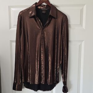 Cowgirl Tuff Shimmering Brown Blouse